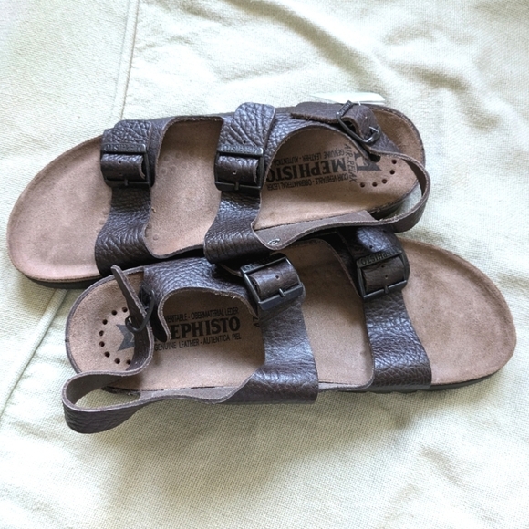 MEPHISTO Men's Zeus Leather Buckle Open Toe Sandal NEW Size 47 - Picture 1 of 9